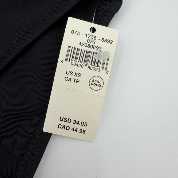 Aerie Black High Waisted Full Coverage Cross Waist Bikini Bottoms XS - Picture 3 of 12